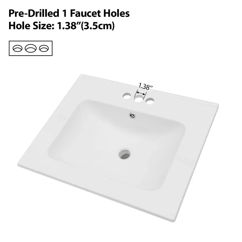 Lordear 24'' White Ceramic Vessel Bathroom Sink from Lordear