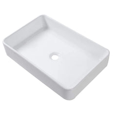 Lordear Ceramic Drop-in Rectangle Bathroom Vessel Sink