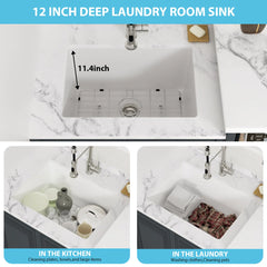 Lordear 24'' Undermount Laundry Sink
