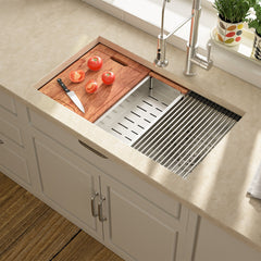 Lordear 33" Stainless Steel Double Bowl Undermount Low Divide Workstation Kitchen Sink  from Lordear