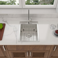 Lordear 15"x 20" Stainless Steel Single Bowl Drop-in Bar Sink from Lordear