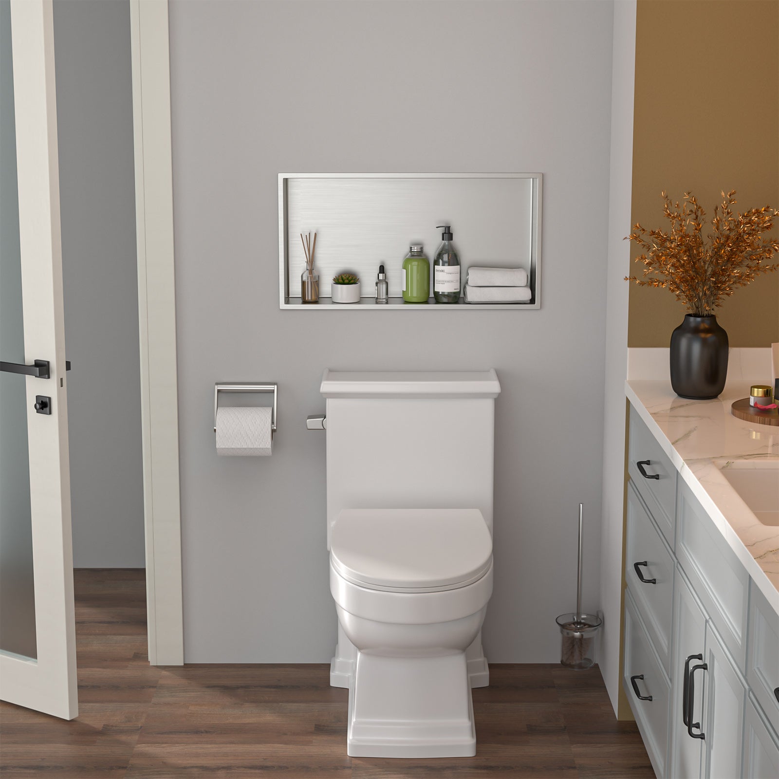 Lordear 24" x 12" Stainless Steel Rectangle Built-in Bathroom Niche from Lordear
