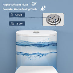 Lordear White Ceramic Comfortable Seat Height One Piece Toilet