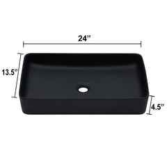 Lordear Ceramic Drop-in Rectangle Bathroom Vessel Sink