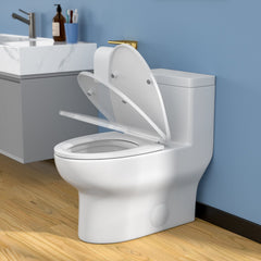 Lordear 1.1/1.6 GPF One Piece Toilet Dual Flush Elongated Toilet Floor Mounted (Seat Included)