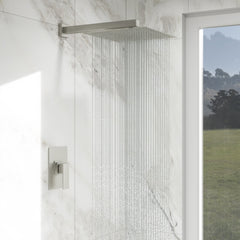 Lordear 12" Stainless Steel Wall Mount Square Rainfall Shower Head  from Lordear