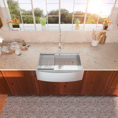 Lordear 33" Stainless Steel Single Bowl Apron Front Workstation Farmhouse Kitchen Sink from Lordear