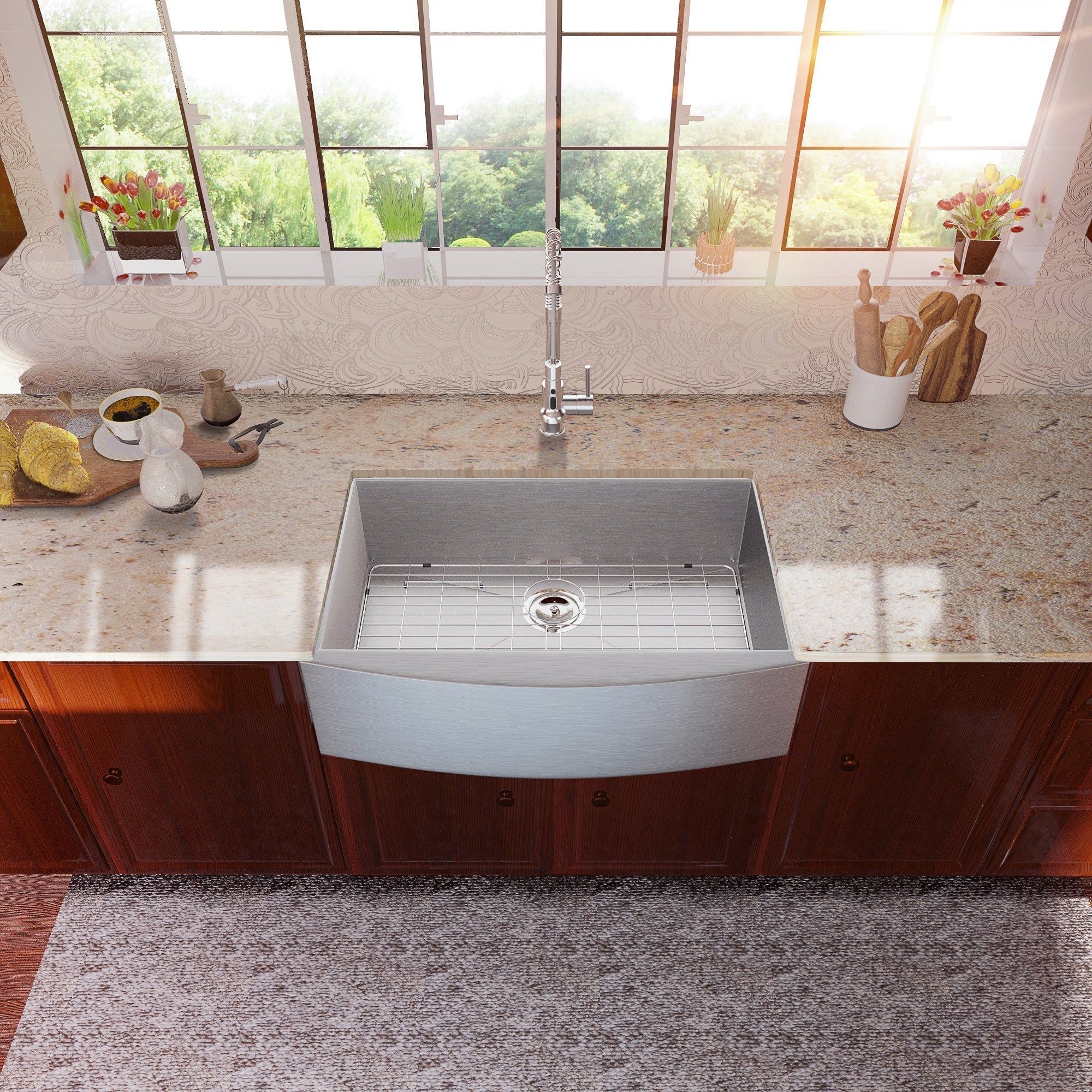 Lordear 36'' Stainless Steel Undermount Single Bowl Farmhouse Kitchen Sink from Lordear