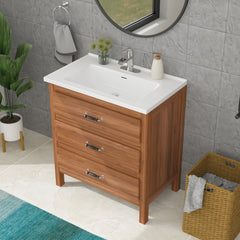 Lordear 31 in x 20 in Drop-In Ceramic White Bathroom Sink Basin