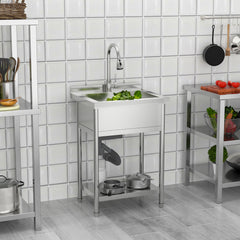 Lordear 24'' Utility Sink single-bowl Commercial sink with accessories