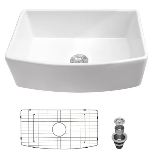 Lordear 30'' undermount single-bowl farmhouse kitchen sink