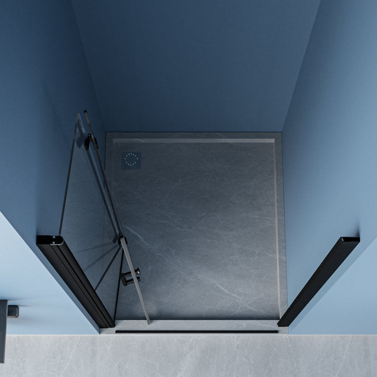 Lordear 30" W x 72" H Tempered Glass Bifold Frameless Clear Bathroom Shower Door from Lordear