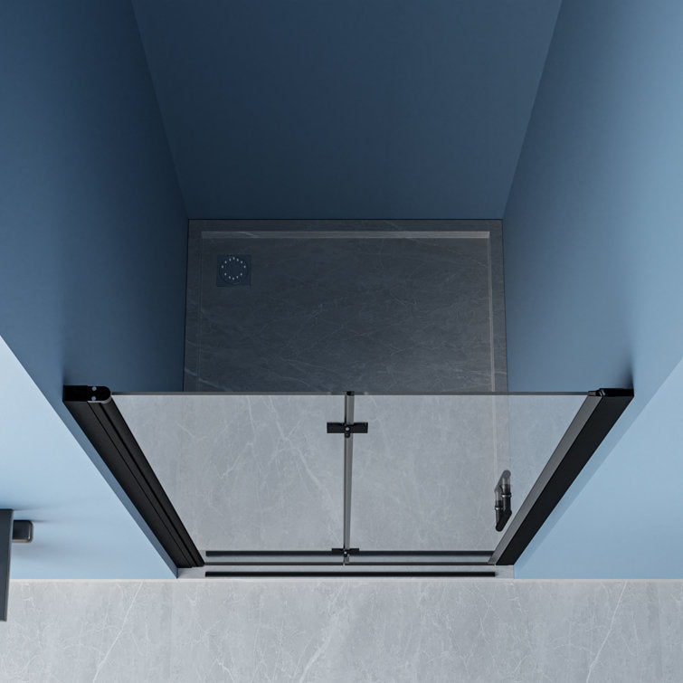 Lordear 30" W x 72" H Tempered Glass Bifold Frameless Clear Bathroom Shower Door from Lordear