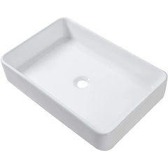 Lordear Ceramic Drop-in Rectangle Bathroom Vessel Sink