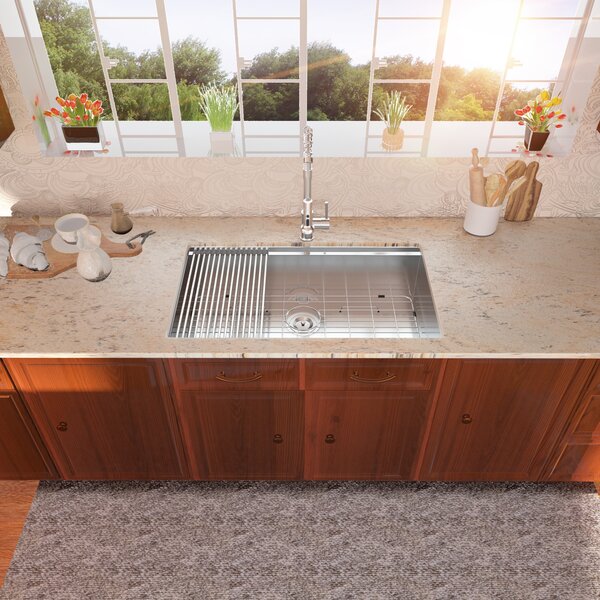Lordear 32'' Stainless Steel Undermount Single Bowl Workstation Kitchen Sink from Lordear