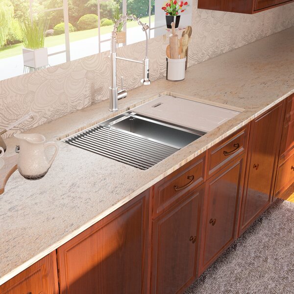 Lordear 32'' Stainless Steel Undermount Single Bowl Workstation Kitchen Sink from Lordear