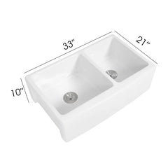 Lordear 33'' Farmhouse Kitchen Sink Double Bowl 60/40