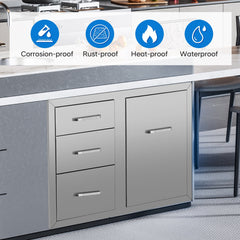 Drawer cabinets for outdoor kitchens or courtyards with trash can holder from Lordear