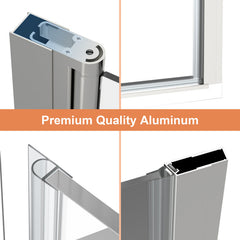 Lordear 34" W x 72" H Tempered Glass Bifold Frameless Clear Bathroom Shower Door from Lordear