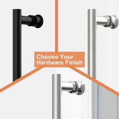 Lordear 34" W x 72" H Tempered Glass Bifold Frameless Clear Bathroom Shower Door from Lordear