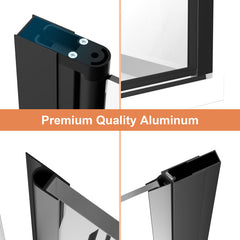 Lordear 36'' W x 72'' H Tempered Glass Bifold Frameless Clear Bathroom Shower Door from Lordear