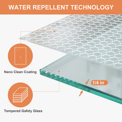 Lordear 36" W x 72" H Tempered Glass Bifold Frameless Clear Bathroom Shower Door from Lordear