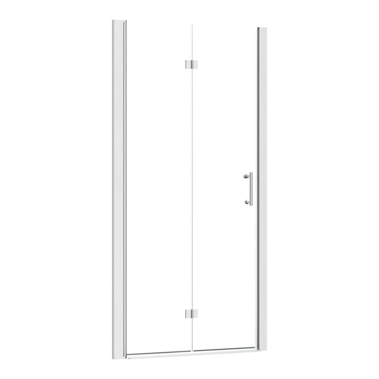 36 in.W x 72 in.H Bifold Frameless Glass Shower Door 1/4 in. Fold Clear Glass Shower Door ¨C Polished Chrome Finish from Lordear