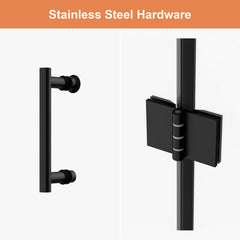 Lordear 36" W x 72" H Tempered Glass Bifold Frameless Clear Bathroom Shower Door from Lordear