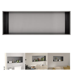 Lordear 36" x 12" Stainless Steel Rectangular Built-in Bathroom Niche from Lordear