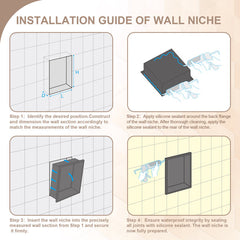 Lordear 36" x 12" Stainless Steel Rectangular Built-in Bathroom Niche from Lordear