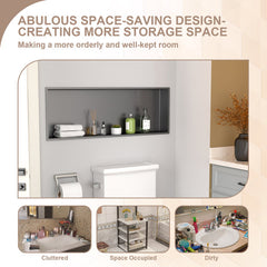 Lordear 36" x 12" Stainless Steel Rectangular Built-in Bathroom Niche from Lordear