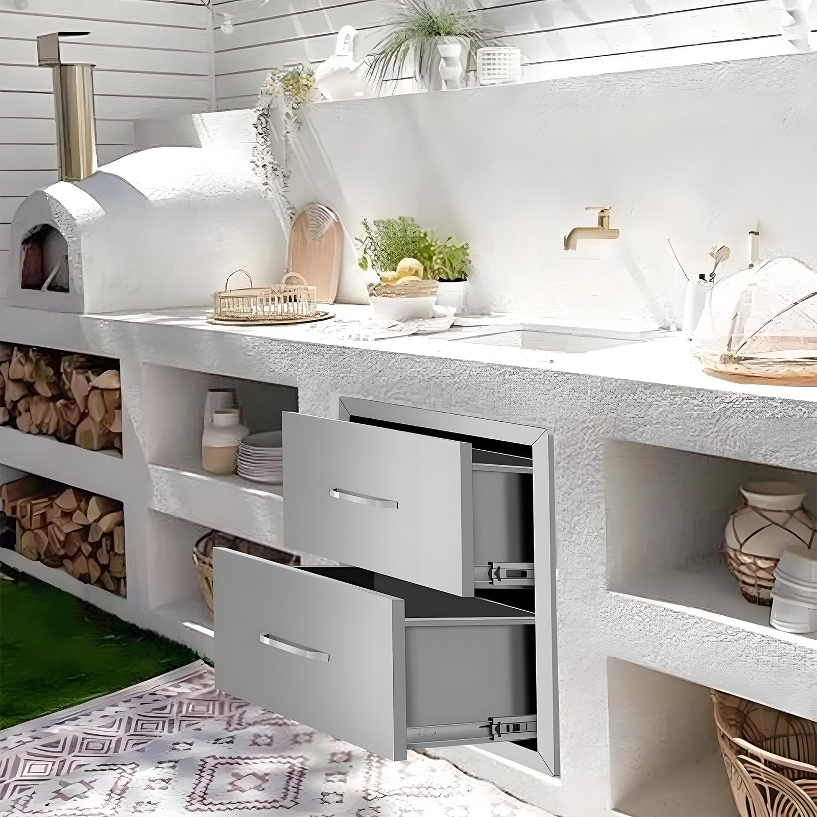 Double Drawer cabinets for outdoor kitchens or courtyards from Lordear
