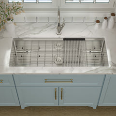 Lordear 45'' Stainless Steel Undermount Single Bowl Workstation Kitchen Sink from Lordear
