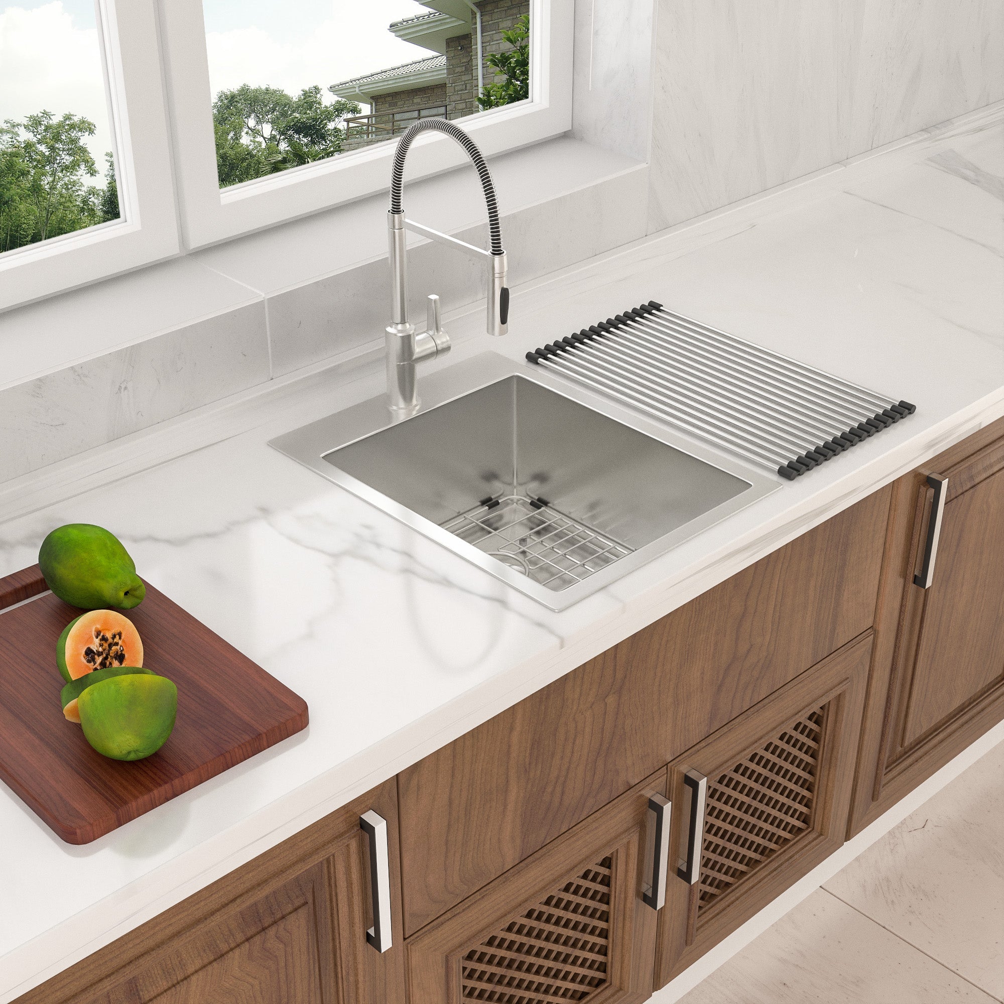 Lordear 15"x 20" Stainless Steel Single Bowl Drop-in Bar Sink from Lordear