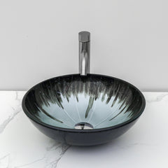 Lordear 16.5'' X 16.5'' Tempered Glass Bathroom Vessel Sink with Pop-up Drain