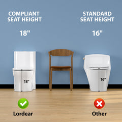 Lordear White Ceramic Stain-Resistant One Piece Toilet for Bathroom