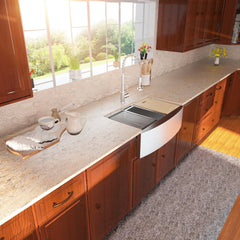 Lordear 33" Stainless Steel Single Bowl Apron Front Workstation Farmhouse Kitchen Sink from Lordear