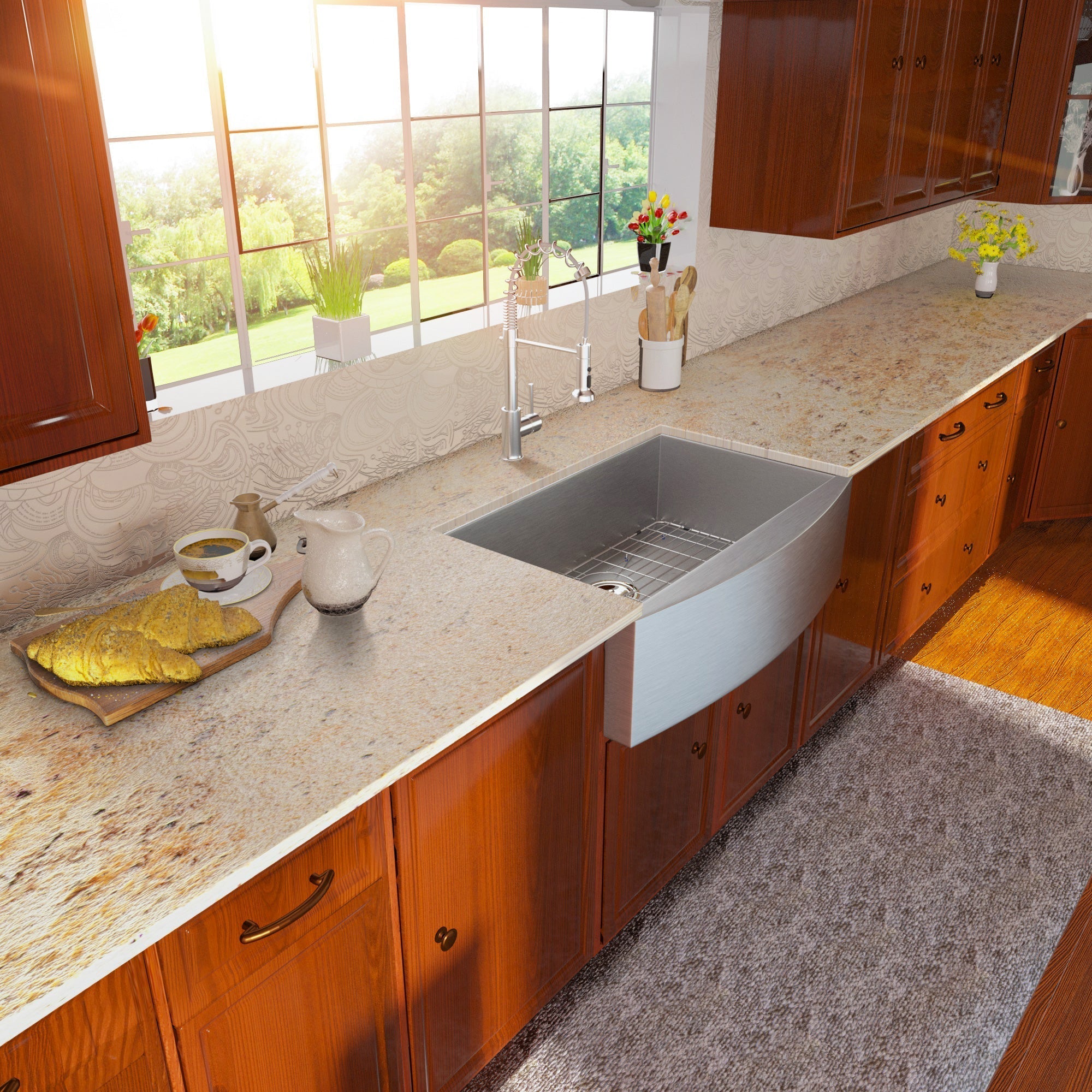 Lordear 36'' Stainless Steel Undermount Single Bowl Farmhouse Kitchen Sink from Lordear