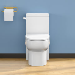 Lordear 1.6 Gallons GPF Elongated Comfort Height Floor Mounted One-Piece Toilet (Seat Included)