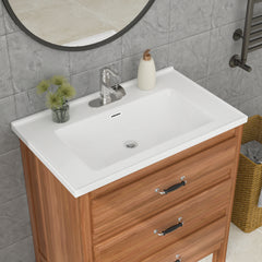 Lordear 31 in x 20 in Drop-In Ceramic White Bathroom Sink Basin