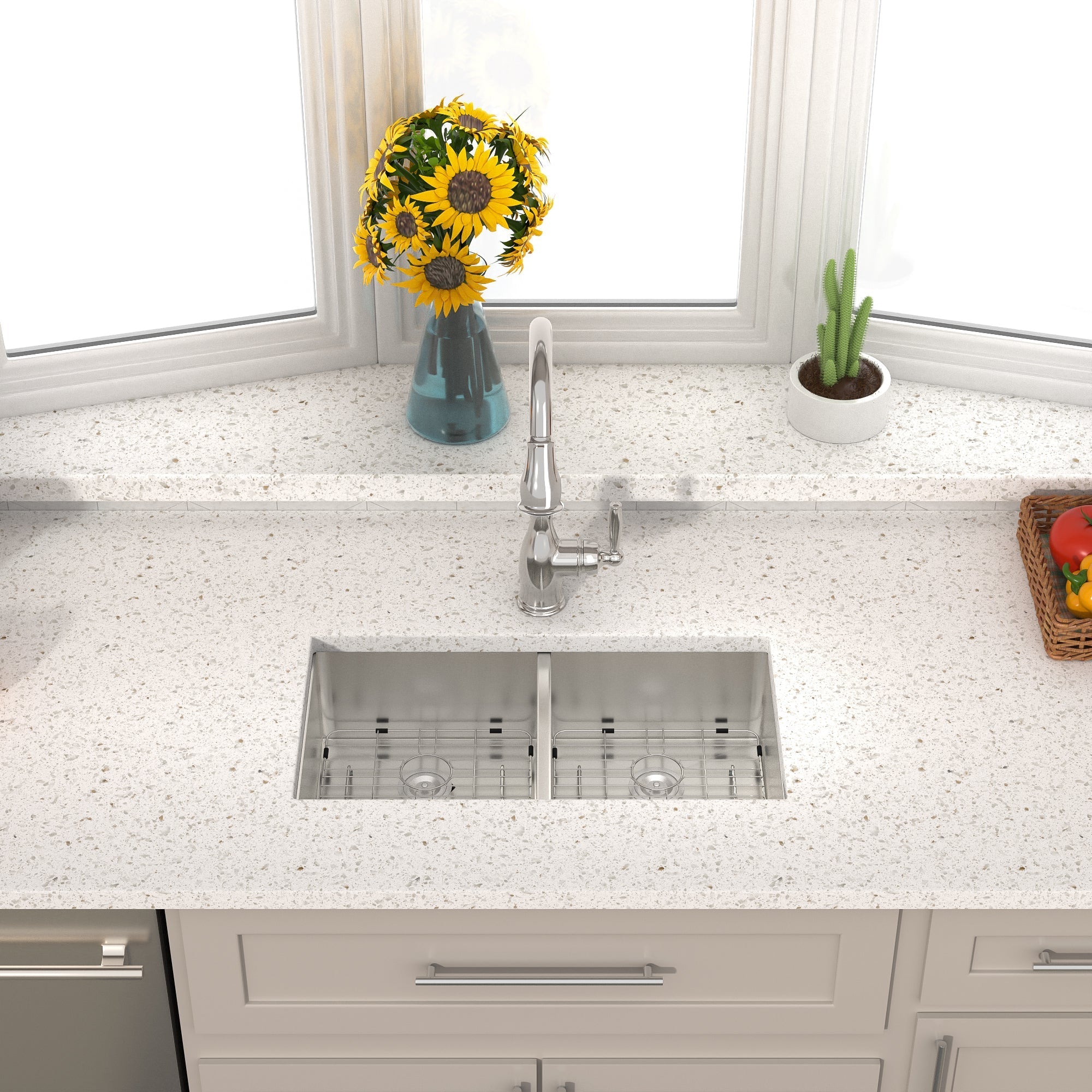 Lordear 33" Stainless Steel Double Bowl Undermount Kitchen Sink from Lordear