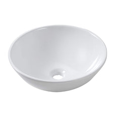 Lordear 13'' x 13'' White Ceramic Round Bathroom Vessel Sink