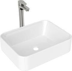Lordear 19'' x 15'' White Ceramic Countertop Rectangle Vessel Bathroom Sink from Lordear