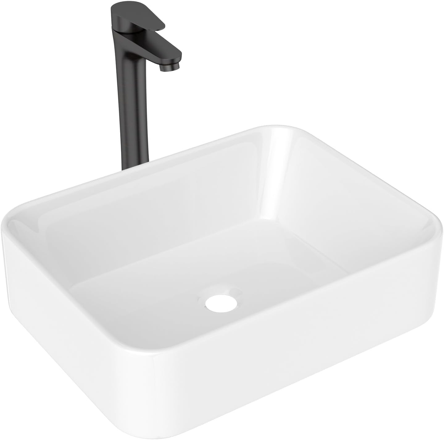 Lordear 19'' x 15'' White Ceramic Countertop Rectangle Vessel Bathroom Sink from Lordear