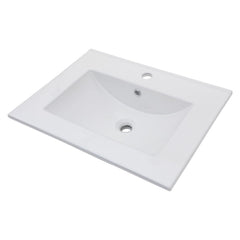 Lordear 24 x 18-Inch White Rectangular Ceramic Drop-In Bathroom Sink