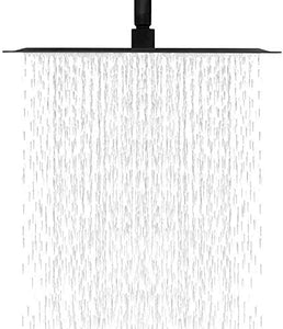 Lordear Rainfall Shower Head 12 Inch Solid Square Ultra Thin 304 Stainless Steel Rain Setting Shower Heads,Waterfall Full Body Coverage from Lordear