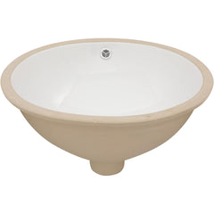 Lordear Undermount White Ceramic Oval Bathroom Sink with Overflow