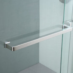 Lordear 48" W X 76" H Tempered Glass Nickel Semi-Frameless Bypass Sliding Clear Shower Door from Lordear
