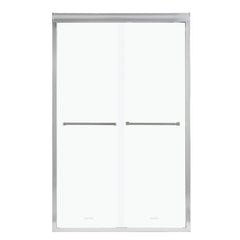 Lordear 48" W X 76" H Tempered Glass Nickel Semi-Frameless Bypass Sliding Clear Shower Door from Lordear