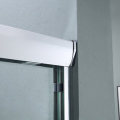 Lordear 48" W X 76" H Tempered Glass Nickel Semi-Frameless Bypass Sliding Clear Shower Door from Lordear
